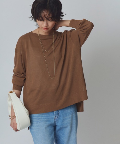 RASW（ラス）の「[RASW]ボートネックニット（ニット/セーター・レディース・ブラウン/ライトベージュ・L/M）」の18枚目の写真