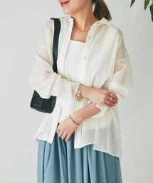 《WEB限定》シアーストライプシャツ