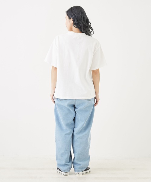 CUBE SUGAR（キューブシュガー）の「カギ針風ニット付カレッジロゴプリントTシャツ（Tシャツ/カットソー・レディース・ライトイエロー/トップグレー/スミクロ/ホワイト・M）」の19枚目の写真