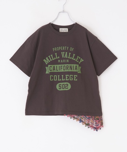 CUBE SUGAR（キューブシュガー）の「カギ針風ニット付カレッジロゴプリントTシャツ（Tシャツ/カットソー・レディース・ライトイエロー/トップグレー/スミクロ/ホワイト・M）」の13枚目の写真