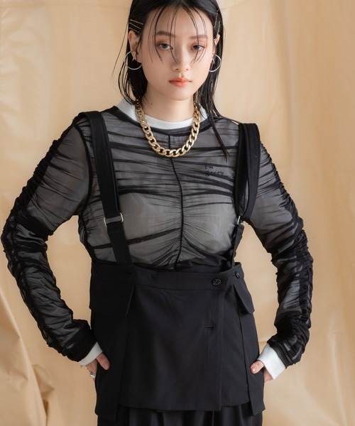 Carne Bollent シアートップス　美品 セール】ボーダーワンショルシアートップス（Tシャツ/カットソー