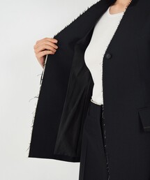 DES PRES（デ・プレ）の「ウールレーヨンモヘヤ ノーカラージャケット