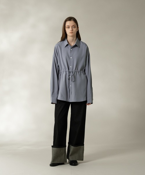 セール】WAIST SHIRRING DRAWCORD SHIRT/ウエストシャーリング