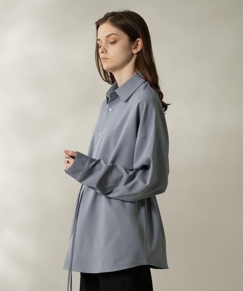 ゆずりん セール】WAIST SHIRRING DRAWCORD SHIRT/ウエストシャーリング