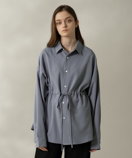 セール】WAIST SHIRRING DRAWCORD SHIRT/ウエストシャーリング