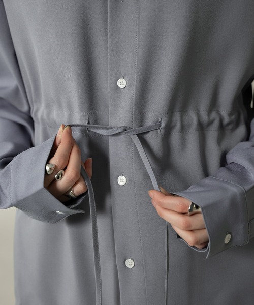 セール】WAIST SHIRRING DRAWCORD SHIRT/ウエストシャーリング