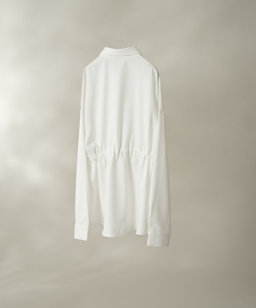 selle glant（セレグランテ）の「WAIST SHIRRING DRAWCORD SHIRT/ウエストシャーリングドローコードシャツ（シャツ/ブラウス・レディース・オフホワイト/ブルー・MEDIUM/LARGE）」の9枚目の写真
