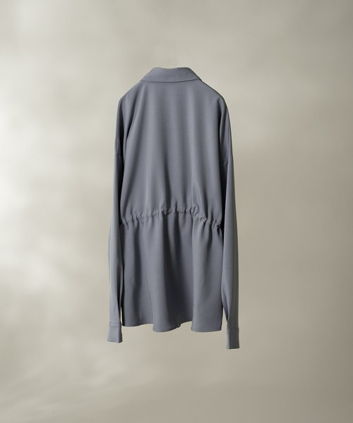 selle glant（セレグランテ）の「WAIST SHIRRING DRAWCORD SHIRT/ウエストシャーリングドローコードシャツ（シャツ/ブラウス・レディース・オフホワイト/ブルー・MEDIUM/LARGE）」の6枚目の写真