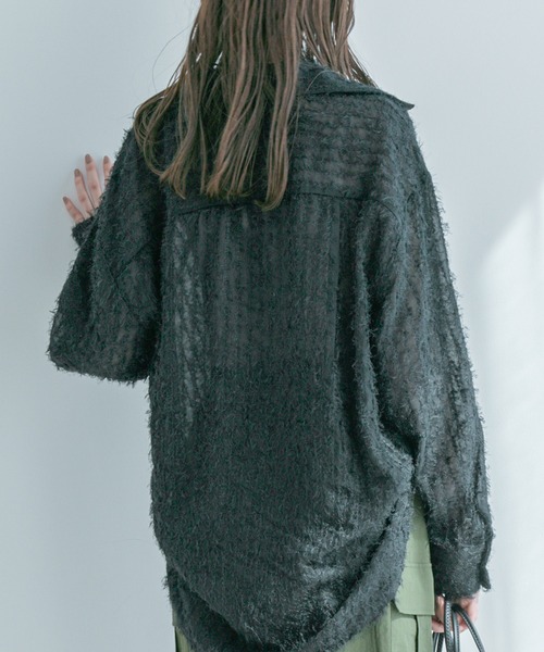 Jayro(ジャイロ)の「シアーフリンジベーシックシャツ(シャツ/ブラウス・レディース・ホワイト系その他/ベージュ/ブラック・M)」の17枚目の写真