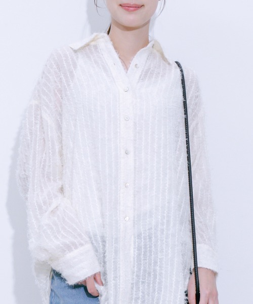 Jayro(ジャイロ)の「シアーフリンジベーシックシャツ(シャツ/ブラウス・レディース・ホワイト系その他/ベージュ/ブラック・M)」の19枚目の写真