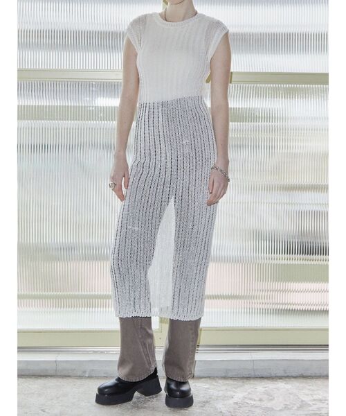 新品タグ付きVEQUM MESH KNIT TANKTOP ONE-PIECE セール】【VEQUM】MESH KNIT TANKTOP ONE-PIECE（ワンピース