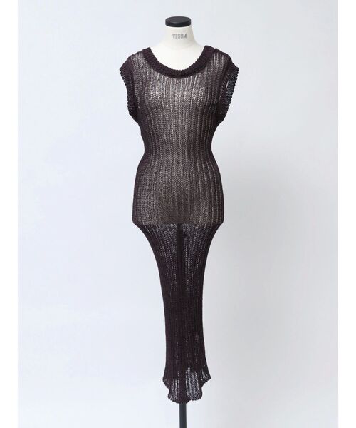 VEQUM（VEQUM）の「【VEQUM】MESH KNIT TANKTOP ONE-PIECE（ワンピース・レディース・ブラウン/ホワイト/ブラック・FREE）」の5枚目の写真