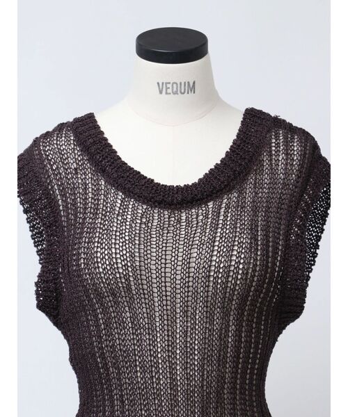 VEQUM（VEQUM）の「【VEQUM】MESH KNIT TANKTOP ONE-PIECE（ワンピース・レディース・ブラウン/ホワイト/ブラック・FREE）」の8枚目の写真