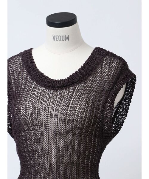 VEQUM（VEQUM）の「【VEQUM】MESH KNIT TANKTOP ONE-PIECE（ワンピース・レディース・ブラウン/ホワイト/ブラック・FREE）」の9枚目の写真