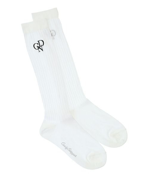 Candy Stripper(キャンディストリッパー)の「CND SHEER RIB HIGH ソックス(ソックス/靴下・レディース・オフホワイト/ブラック/グレー・FREE)」の2枚目の写真