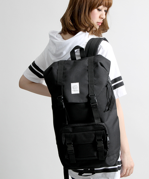 WEGO（ウィゴー）の「WEGO/フラップベルトバックパック（バックパック/リュック・メンズ・ブラック/ネイビー/カモフラージュ・FREE）」の14枚目の写真