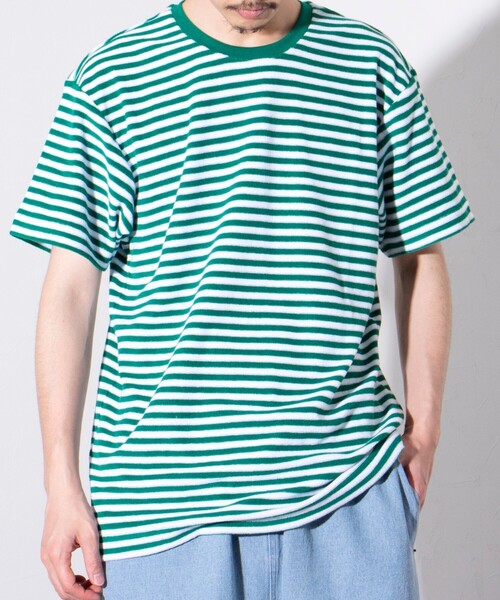 POLO RALPH LAUREN SLEEPWEAR(ポロラルフローレンスリープウェア)の「【POLO RALPH LAUREN/ポロ ラルフ ローレン】パイル クルーネックTシャツ テリークロス (無地/ボーダー)(Tシャツ/カットソー・メンズ・オフホワイト/ブルー/グリーン/ネイビー・XL/M/L)」の3枚目の写真