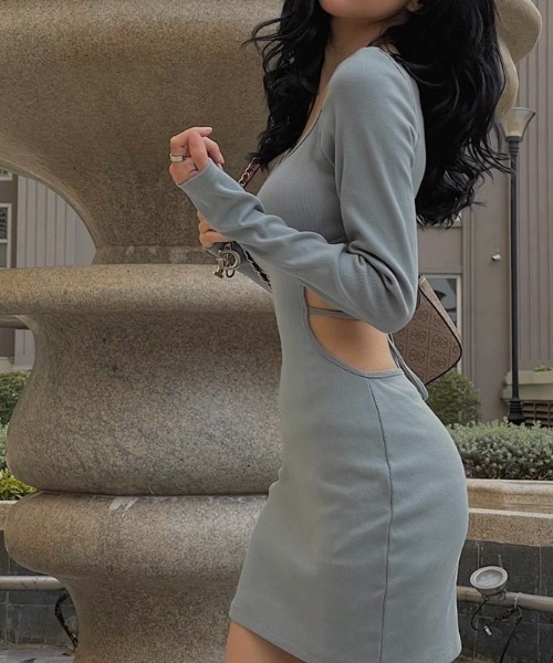 LADY LIKE(レディライク)の「ウエストカット肌見せミニワンピース(ワンピース・レディース・サックスブルー/ブラック・M)」の21枚目の写真