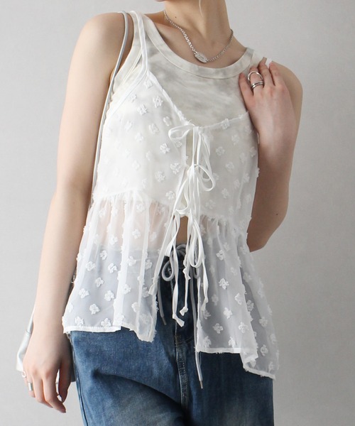 SpRay(スプレイ)の「タイダイカップ付タンクトップ(タンクトップ・レディース・ブラック/ベージュ/グレー/カーキ/アイボリー・FREE)」の8枚目の写真