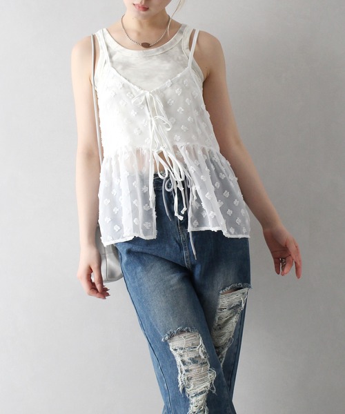 SpRay(スプレイ)の「タイダイカップ付タンクトップ(タンクトップ・レディース・ブラック/ベージュ/グレー/カーキ/アイボリー・FREE)」の9枚目の写真