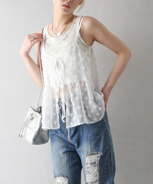 SpRay(スプレイ)の「タイダイカップ付タンクトップ(タンクトップ・レディース・ブラック/ベージュ/グレー/カーキ/アイボリー・FREE)」の10枚目の写真