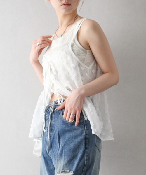 SpRay(スプレイ)の「タイダイカップ付タンクトップ(タンクトップ・レディース・ブラック/ベージュ/グレー/カーキ/アイボリー・FREE)」の11枚目の写真