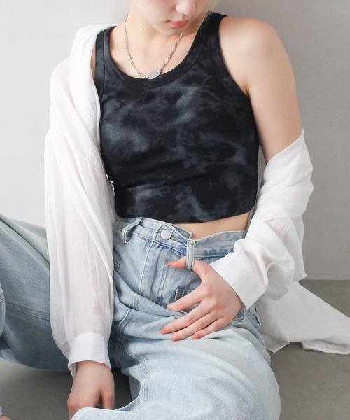 SpRay(スプレイ)の「タイダイカップ付タンクトップ(タンクトップ・レディース・ブラック/ベージュ/グレー/カーキ/アイボリー・FREE)」の22枚目の写真