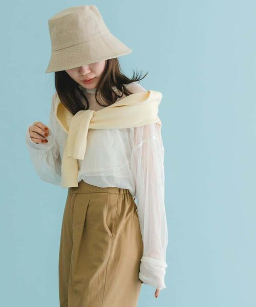 URBAN RESEARCH ROSSO WOMEN（アーバンリサーチ　ロッソ）の「LINEN POTHAT（ハット・レディース・ベージュ/ブラック・-）」の3枚目の写真