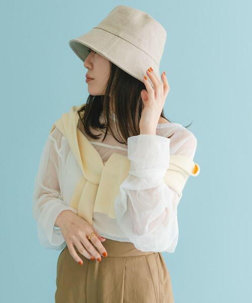 URBAN RESEARCH ROSSO WOMEN（アーバンリサーチ　ロッソ）の「LINEN POTHAT（ハット・レディース・ベージュ/ブラック・-）」の4枚目の写真