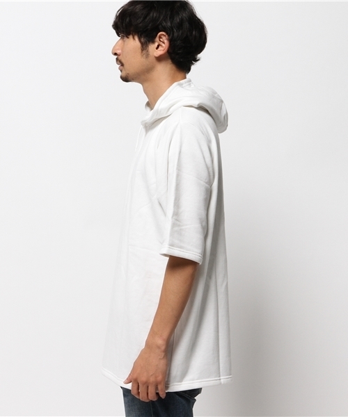 WEGO（ウィゴー）の「WEGO/クオータースリーブパーカー（パーカー・メンズ・カーキ/ホワイト/ベージュ/ブラック・LARGE/MEDIUM）」の12枚目の写真