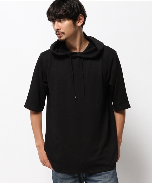 WEGO（ウィゴー）の「WEGO/クオータースリーブパーカー（パーカー・メンズ・カーキ/ホワイト/ベージュ/ブラック・LARGE/MEDIUM）」の8枚目の写真