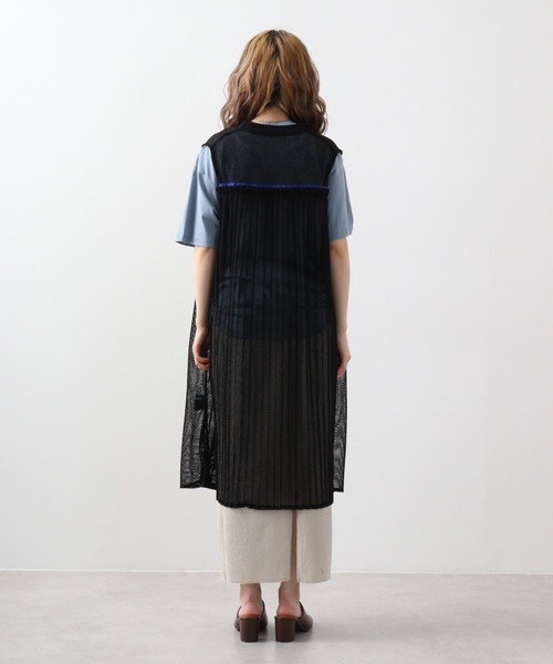 EGLANTINE(エグランティーヌ)の「EGLANTINE メッシュ素材ジレ(ベスト・レディース・カーキ/ブラック・40)」の15枚目の写真