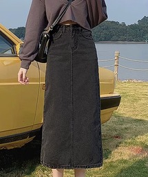 デニム　スカート　スリット入り