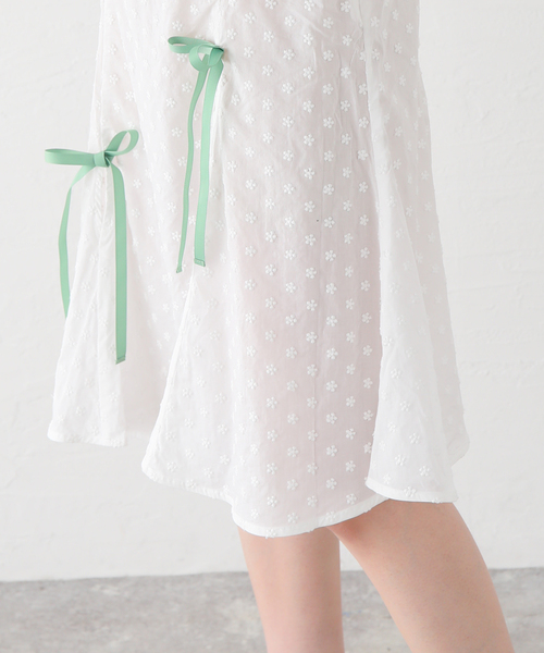 yuhan wang ワンピース セール】【YUHAN WANG/ユハン ワン】embroidered cotton dress