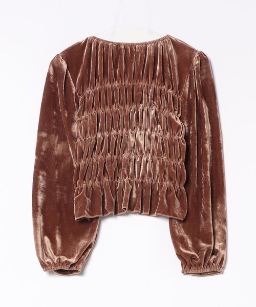 ロングスリーブベルベットギャザーカットソー（Tシャツ/カットソー）｜Jeudi（ジュディ）