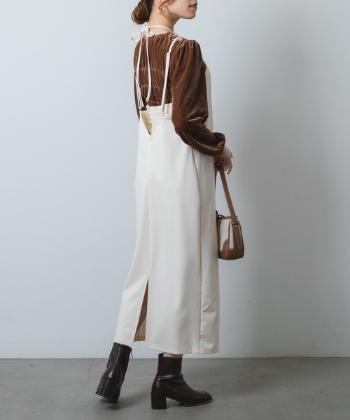 ロングスリーブベルベットギャザーカットソー（Tシャツ/カットソー）｜Jeudi（ジュディ）