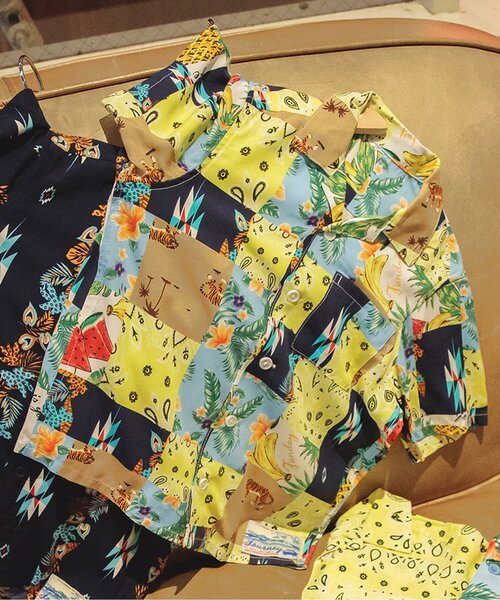 BREEZE（ブリーズ）の「【リンク】リゾートアロハシャツ_セットアップ可_一部WEB限定サイズ（シャツ/ブラウス・キッズ・レインボー/ネイビー/ベージュ/イエロー/オフホワイト/ブルー・110/100/90/80/150/140/130/120）」の6枚目の写真