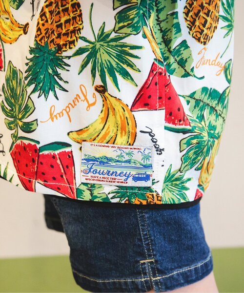 BREEZE（ブリーズ）の「【リンク】リゾートアロハシャツ_セットアップ可_一部WEB限定サイズ（シャツ/ブラウス・キッズ・レインボー/ネイビー/ベージュ/イエロー/オフホワイト/ブルー・110/100/90/80/150/140/130/120）」の10枚目の写真