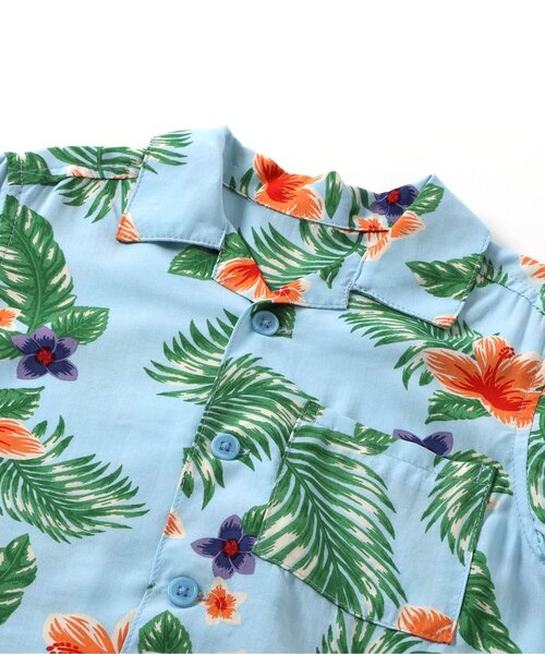 BREEZE（ブリーズ）の「【リンク】リゾートアロハシャツ_セットアップ可_一部WEB限定サイズ（シャツ/ブラウス・キッズ・レインボー/ネイビー/ベージュ/イエロー/オフホワイト/ブルー・110/100/90/80/150/140/130/120）」の11枚目の写真