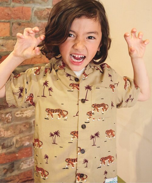 BREEZE（ブリーズ）の「【リンク】リゾートアロハシャツ_セットアップ可_一部WEB限定サイズ（シャツ/ブラウス・キッズ・レインボー/ネイビー/ベージュ/イエロー/オフホワイト/ブルー・110/100/90/80/150/140/130/120）」の7枚目の写真