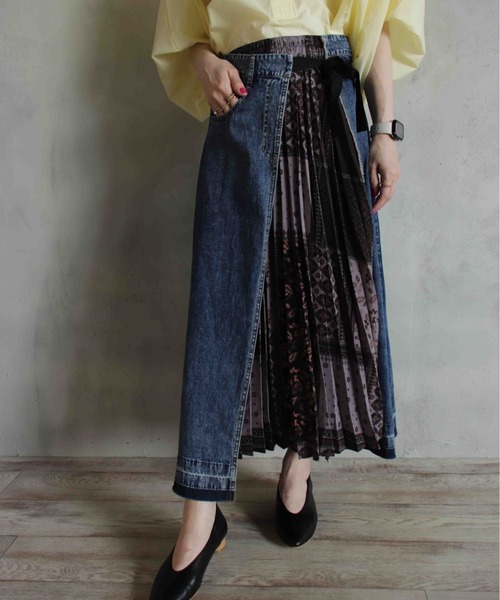 BITTOKO（ビットコ）の「Newデニム柄スカート（デニムスカート