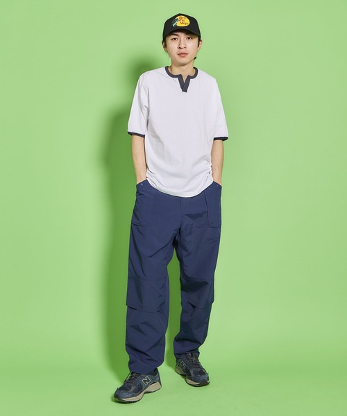 WALLA WALLA SPORT(ワラワラスポーツ)の「H/S SPLIT NECK RINGER TEE / ハーフスリーブ スプリットネック リンガーティー(Tシャツ/カットソー・メンズ・ホワイト×パープル/ホワイト×ネイビー/ホワイト×グレー/ブラック系その他/ホワイト×ブラック/ホワイト×カーキブラウン/ホワイト×グリーン・X-LARGE/XX-LARGE/XXX-LARGE/LARGE/MEDIUM/SMALL)」の18枚目の写真