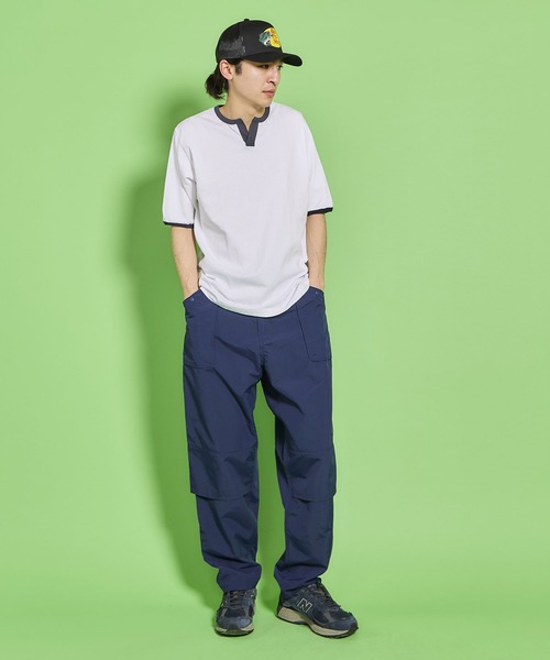 WALLA WALLA SPORT(ワラワラスポーツ)の「H/S SPLIT NECK RINGER TEE / ハーフスリーブ スプリットネック リンガーティー(Tシャツ/カットソー・メンズ・ホワイト×パープル/ホワイト×ネイビー/ホワイト×グレー/ブラック系その他/ホワイト×ブラック/ホワイト×カーキブラウン/ホワイト×グリーン・X-LARGE/XX-LARGE/XXX-LARGE/LARGE/MEDIUM/SMALL)」の19枚目の写真