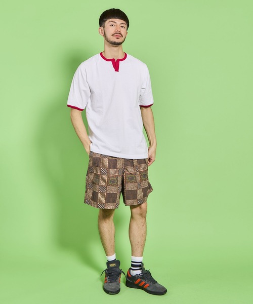 WALLA WALLA SPORT(ワラワラスポーツ)の「H/S SPLIT NECK RINGER TEE / ハーフスリーブ スプリットネック リンガーティー(Tシャツ/カットソー・メンズ・ホワイト×パープル/ホワイト×ネイビー/ホワイト×グレー/ブラック系その他/ホワイト×ブラック/ホワイト×カーキブラウン/ホワイト×グリーン・X-LARGE/XX-LARGE/XXX-LARGE/LARGE/MEDIUM/SMALL)」の16枚目の写真