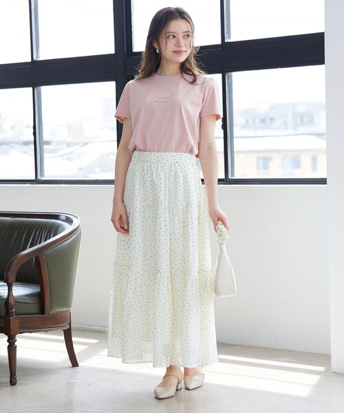 Feroux(フェルゥ)の「ドットティアード スカート(スカート・レディース・ブラック系1/アイボリー系1・F)」の3枚目の写真