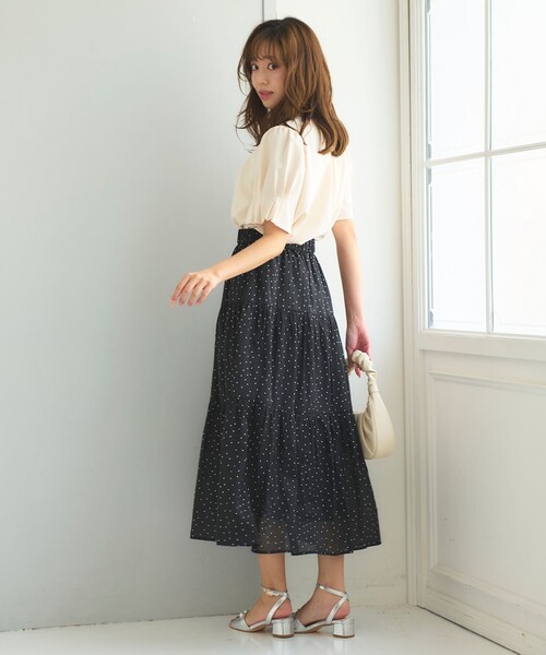 Feroux(フェルゥ)の「ドットティアード スカート(スカート・レディース・ブラック系1/アイボリー系1・F)」の18枚目の写真
