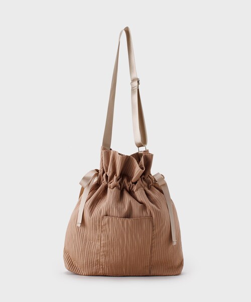 OPAQUE.CLIP(オペークドットクリップ)の「◆【2WAY/A4サイズ対応】サイドリボンドロストショルダーバッグ(ショルダーバッグ・レディース・グレー/ブラック/アイボリー/ベージュ系その他2・00)」の4枚目の写真