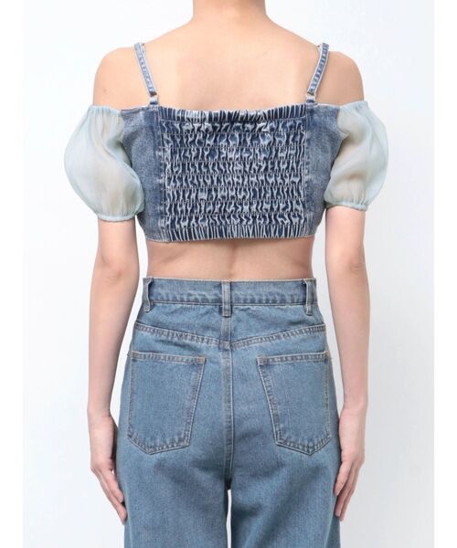 EATME（イートミー）の「デニムビスチェ（セットアップ可能）（キャミソール・レディース・ブラック/ライトブルー・FREE）」の10枚目の写真