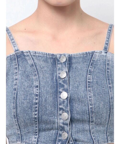 EATME（イートミー）の「デニムビスチェ（セットアップ可能）（キャミソール・レディース・ブラック/ライトブルー・FREE）」の11枚目の写真