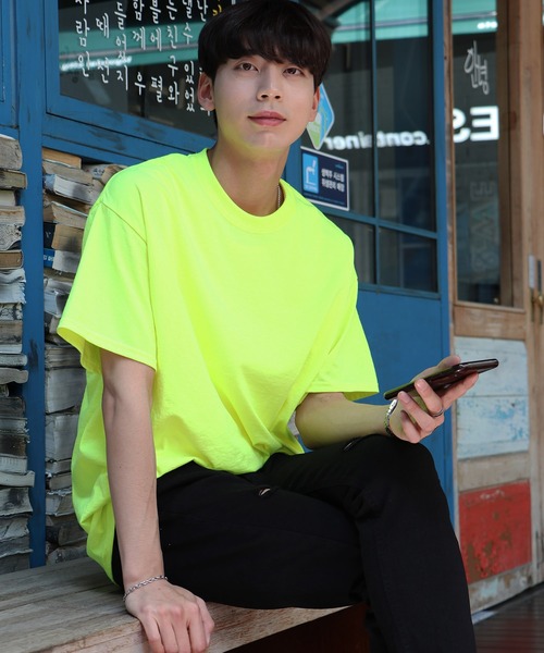 GILDAN（ギルダン）の「【GILDAN/ギルダン】6.0oz ハーフスリーブ ビッグTシャツ（Tシャツ/カットソー・メンズ・ブラック/カーキ/ライトピンク/グレー/オレンジ/パープル/ホワイト/ライム・L/LL/3L/S/M/SS）」の15枚目の写真
